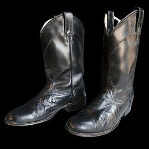Vintage Black Laredo Western Roper Boots M 7.5 / W 9